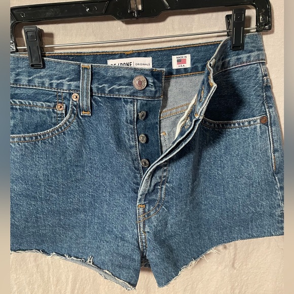 Re/Done jean shorts size 27 cutoff button fly cotton summer boho - Picture 7 of 14